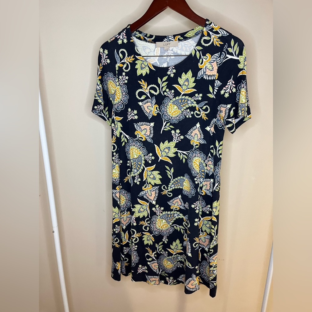 LOFT Relaxed-fit, Short-sleeve Paisley Print /dress